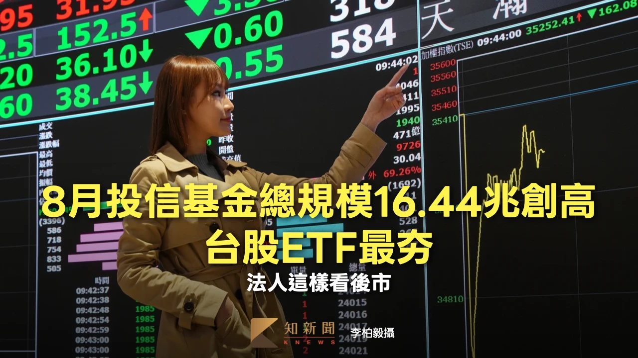 8月投信基金總規模16.44兆創高、台股ETF最夯　法人這樣看後市