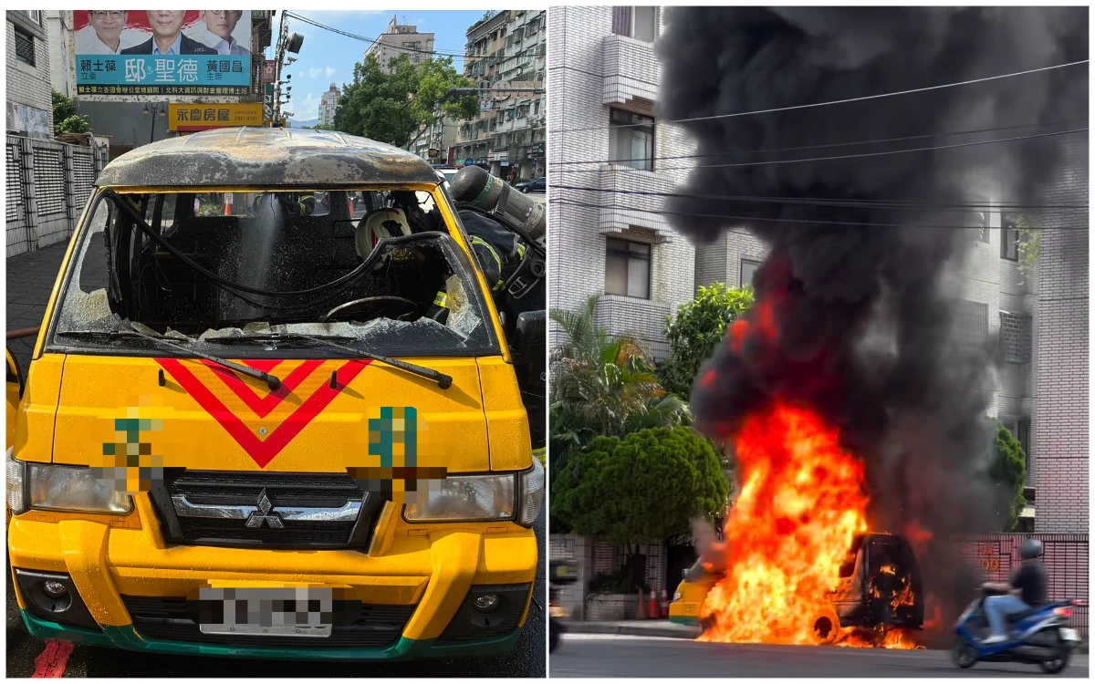 康橋幼兒園娃娃車路中燒成火球！司機急帶10童驚恐逃生　驚悚畫面曝