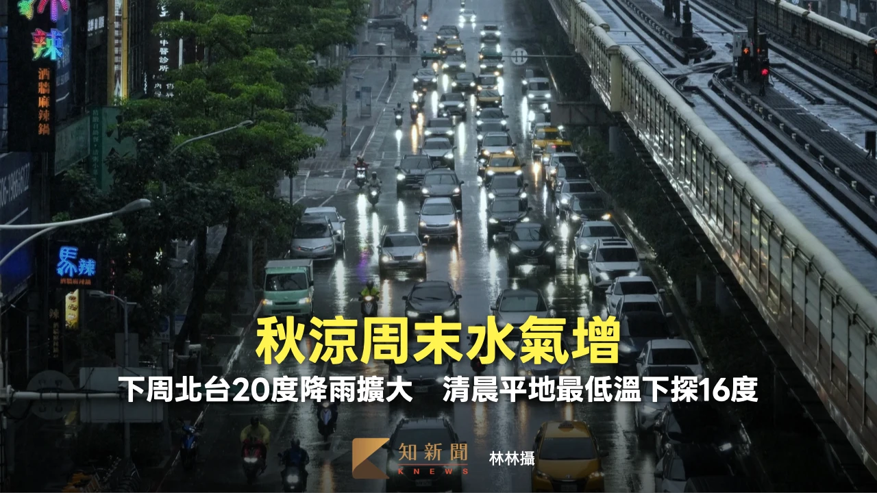 秋涼周末水氣增！下周北台20度降雨擴大　清晨平地最低溫下探16度