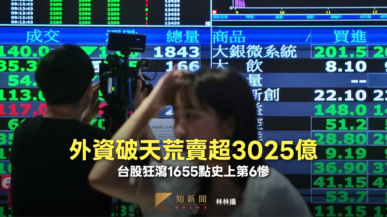 外資破天荒大砍3025億！　台股狂殺1655點史上第6慘