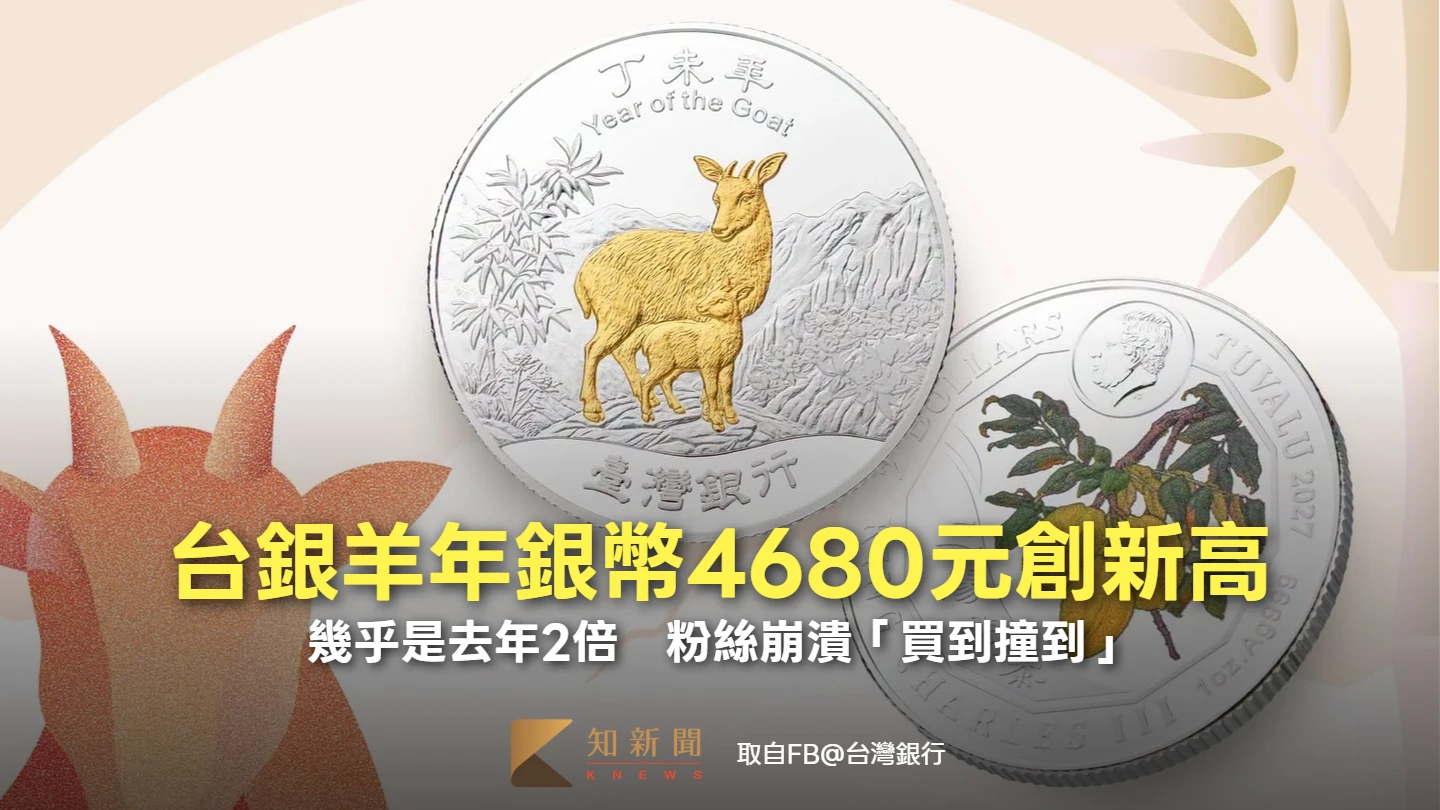 比去年貴2230元！台銀羊年銀幣開賣4680元創新高　粉絲崩潰「買到撞到」