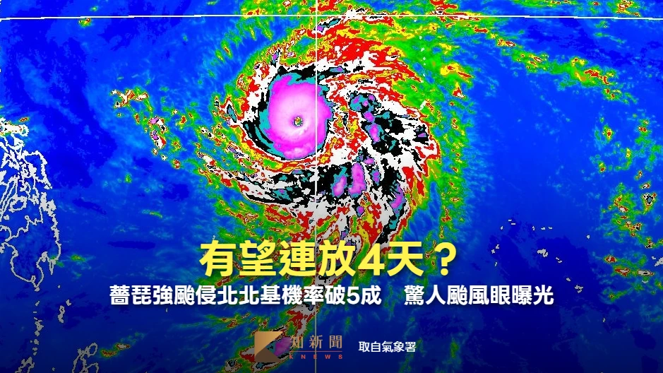 有望連放4天？薔琵強颱侵北北基機率破5成　驚人颱風眼曝光
