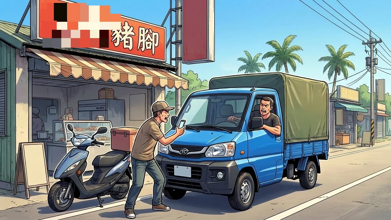 機車停路邊遭臨停貨車擋道爆衝突！騎士控遭駕駛撞傷腿　法官判無罪關鍵曝