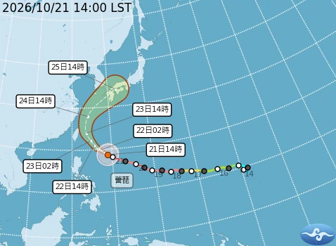 強颱薔琵步步逼近台灣　氣象署23:30發布海上颱風警報