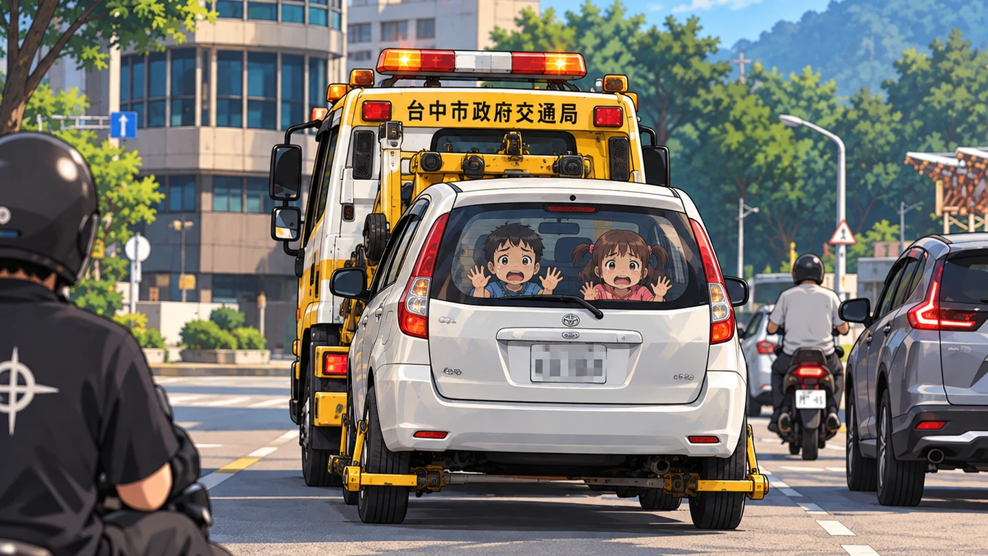 太離譜！台中違停車內留2幼童竟整台遭拖走　警認疏失將究責、家長恐挨罰