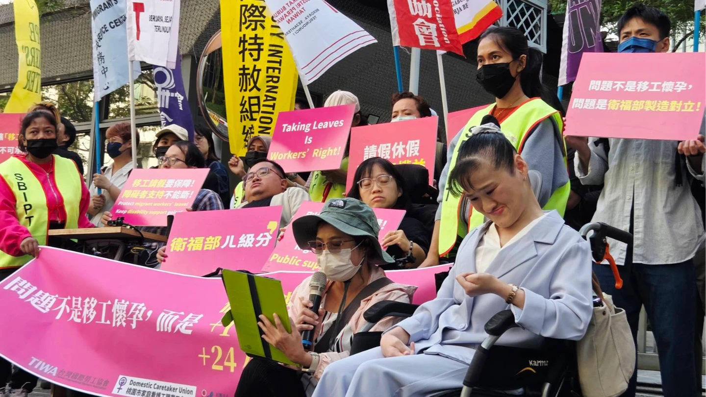 移工請假要保障！障礙者支持不能斷　腦麻女陳情淚憶母辛苦