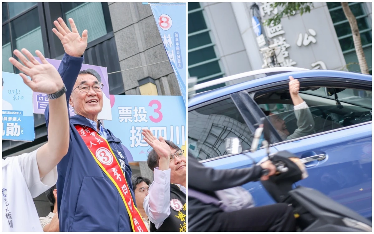 李四川率藍營小雞路口拜票！聞蔣萬安遭綠側翼攻擊　喊話沈伯洋