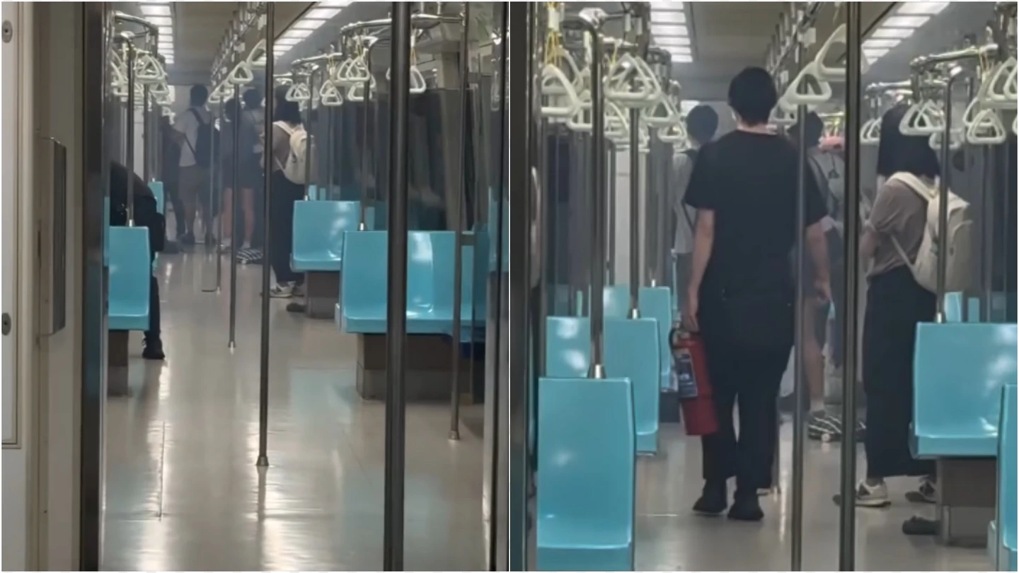 淡水線車廂「行動電源自燃」竄濃煙！大批乘客驚慌往後衝　目擊者：真的好恐怖