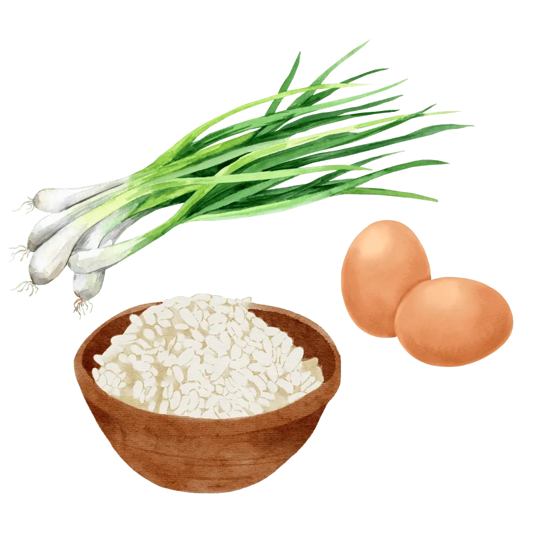 蛋、蔥、飯