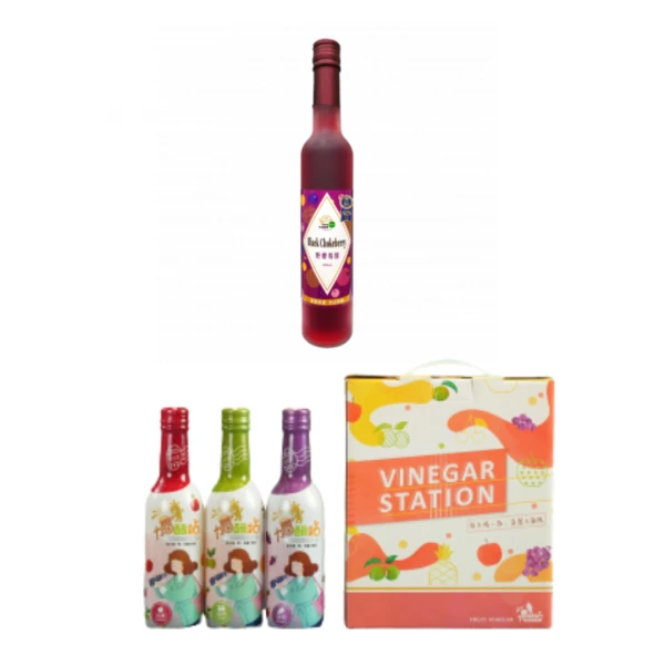 【輕盈醋飲3組】 加醋站即飲醋三入禮盒＋活力醋之小舖野櫻莓醋400ml